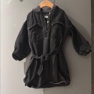 Zara Kids Black Jean Jacket with Hood